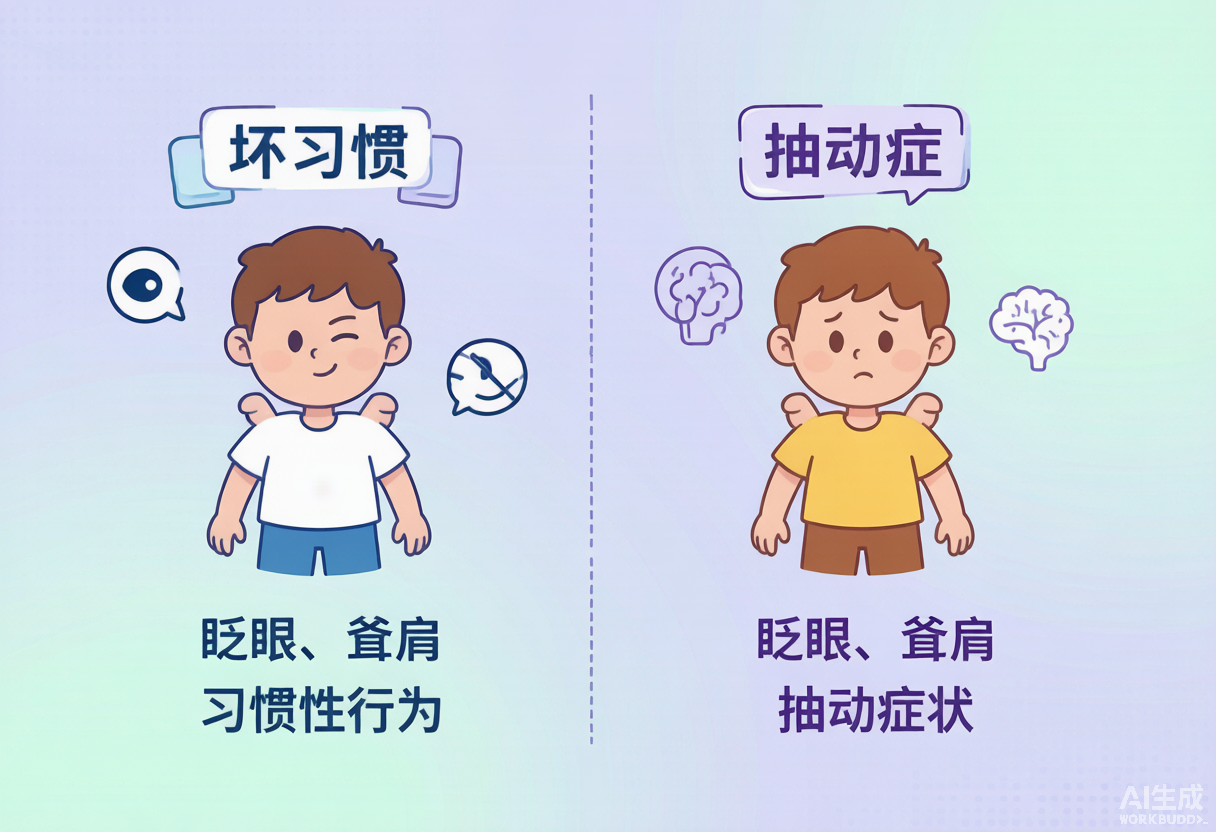 孩子总眨眼耸肩，是坏习惯还是抽动？